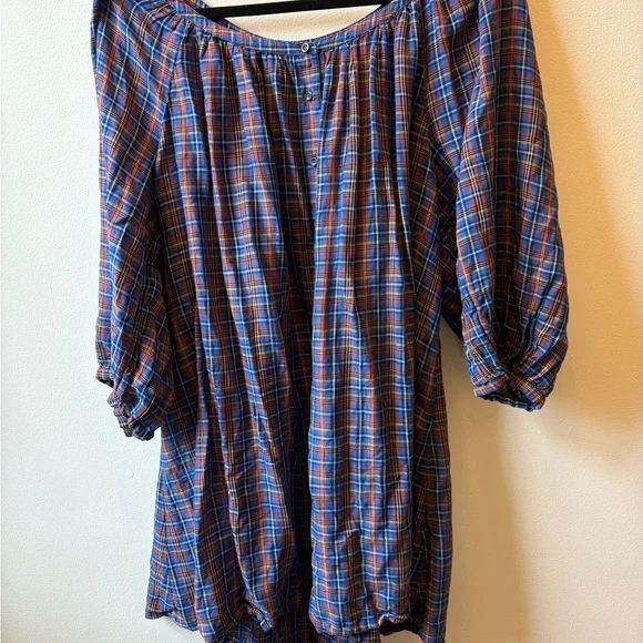 Doen Jullien Dress in Azure French Plaid - Picture 4 of 5